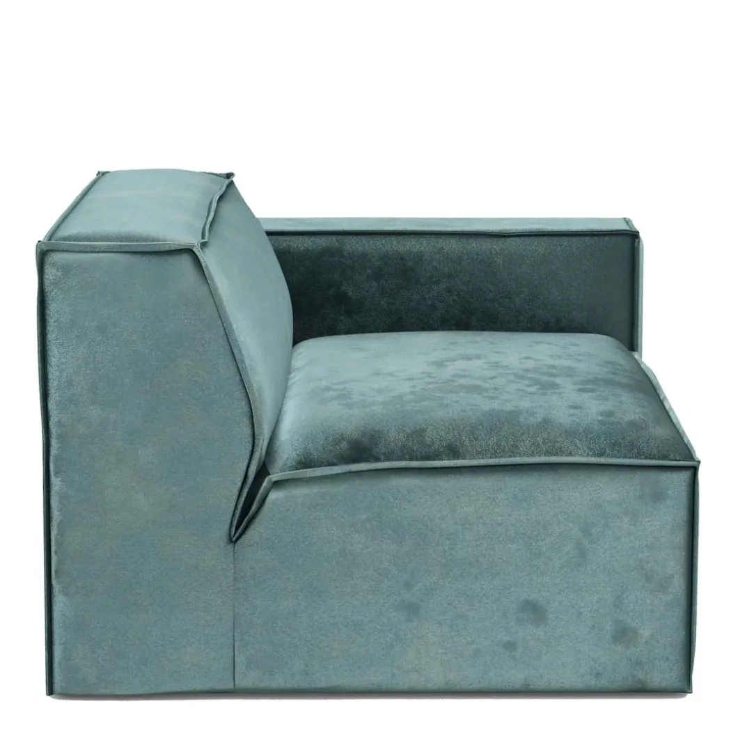 The Jagger Corner Right, velvet, mineral blue