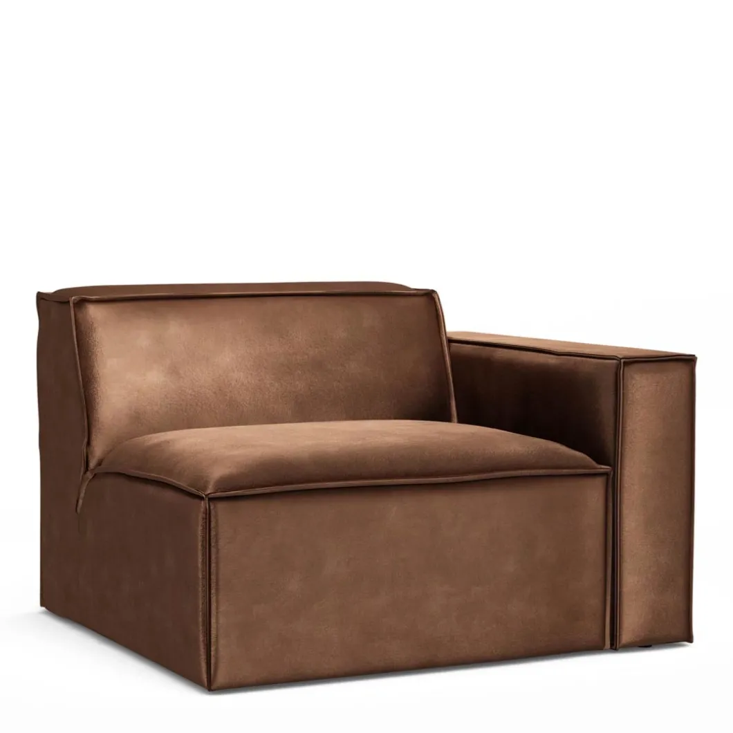 The Jagger Corner Right, velvet, chocolate