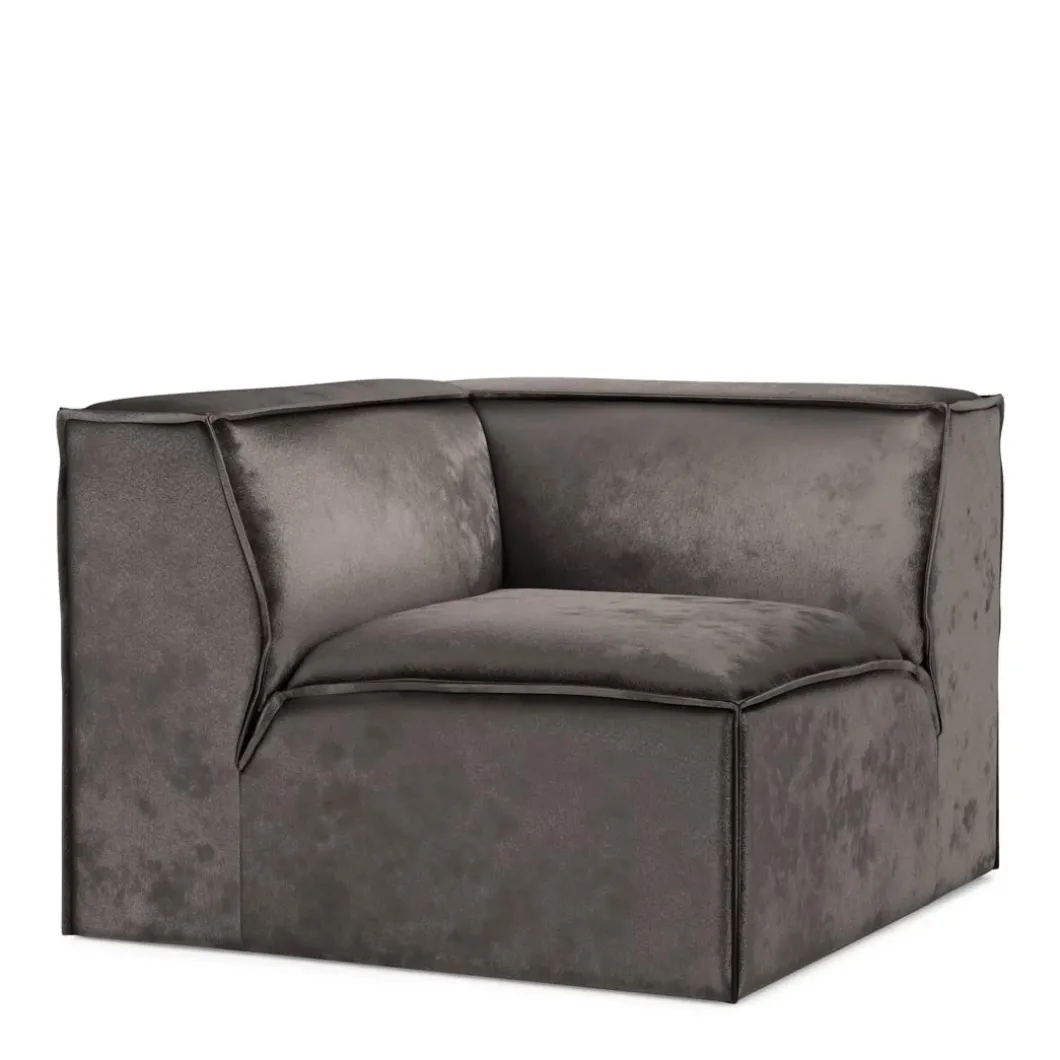 The Jagger Corner, velvet, grimaldi grey