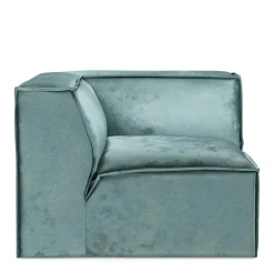 The Jagger Corner, velvet, mineral blue