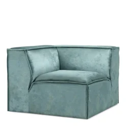 The Jagger Corner, velvet, mineral blue