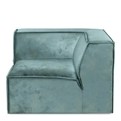 The Jagger Corner, velvet, mineral blue