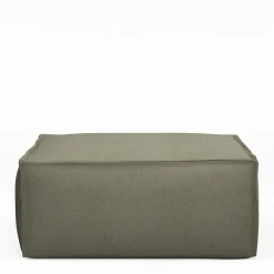 The Jagger Footstool, oxford weave, forest green