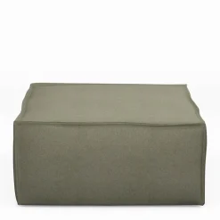 The Jagger Footstool, oxford weave, forest green