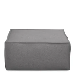 The Jagger Footstool, oxford weave, steel grey