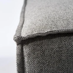 The Jagger Footstool, oxford weave, steel grey