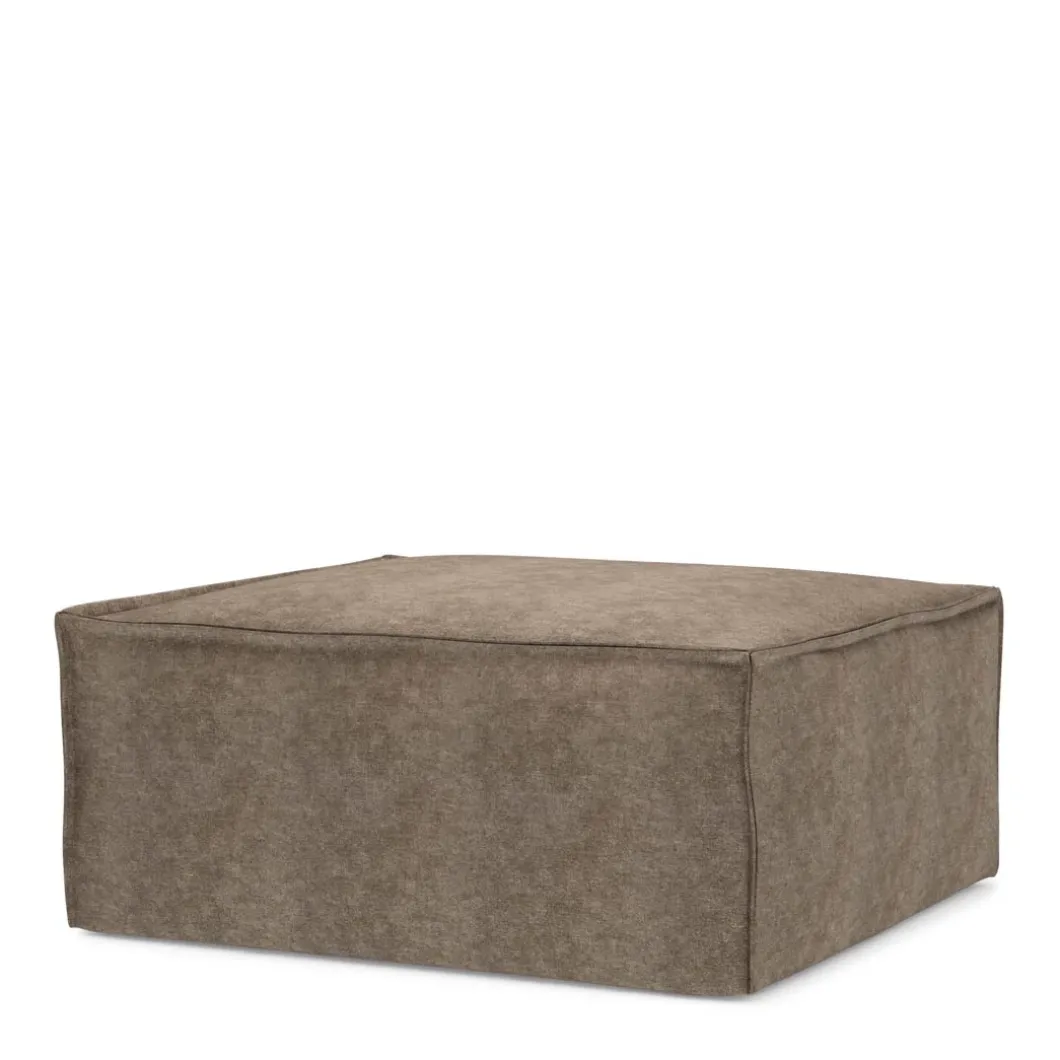 The Jagger Footstool, velvet, clay