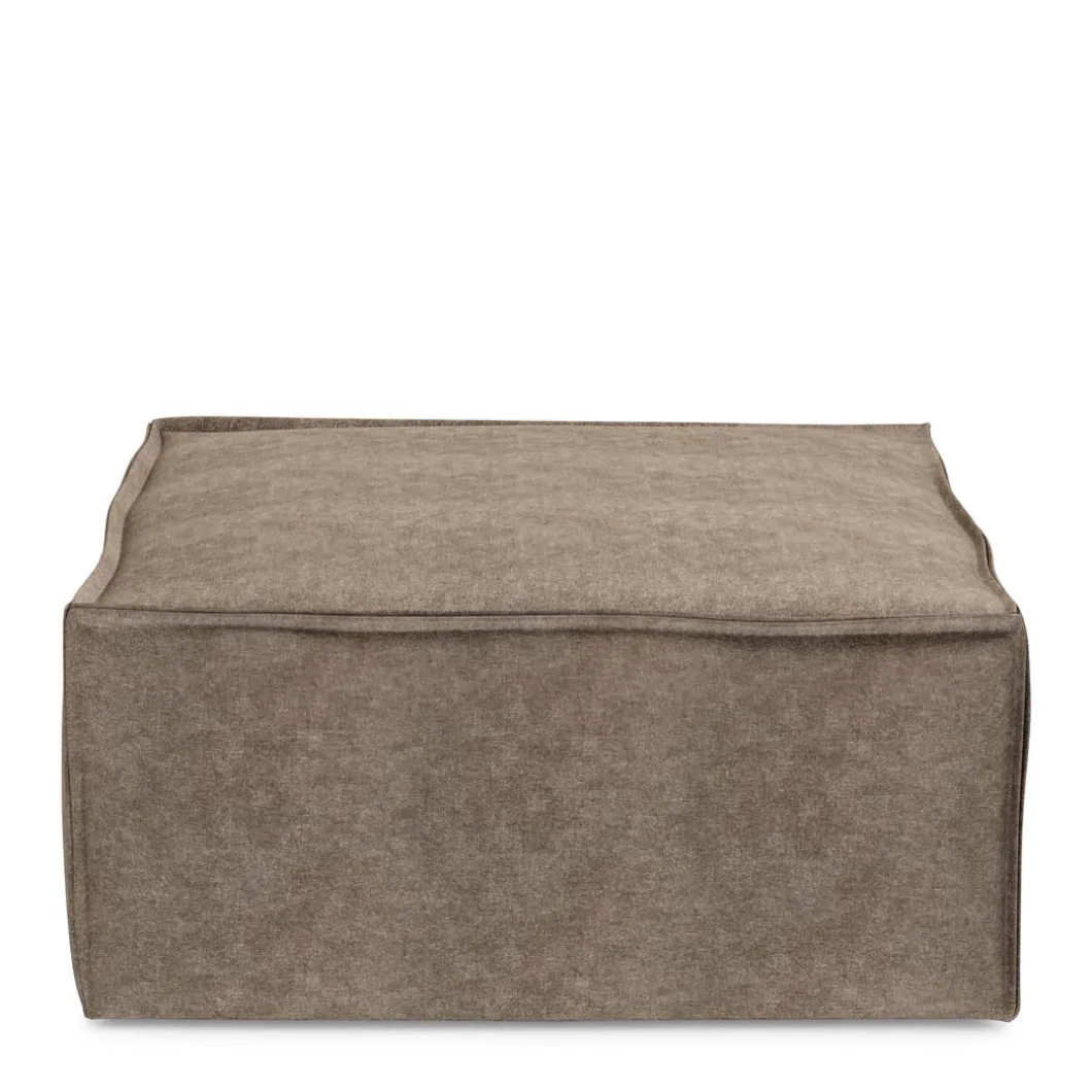 The Jagger Footstool, velvet, clay