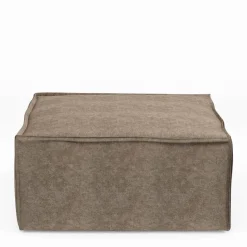 The Jagger Footstool, velvet, clay