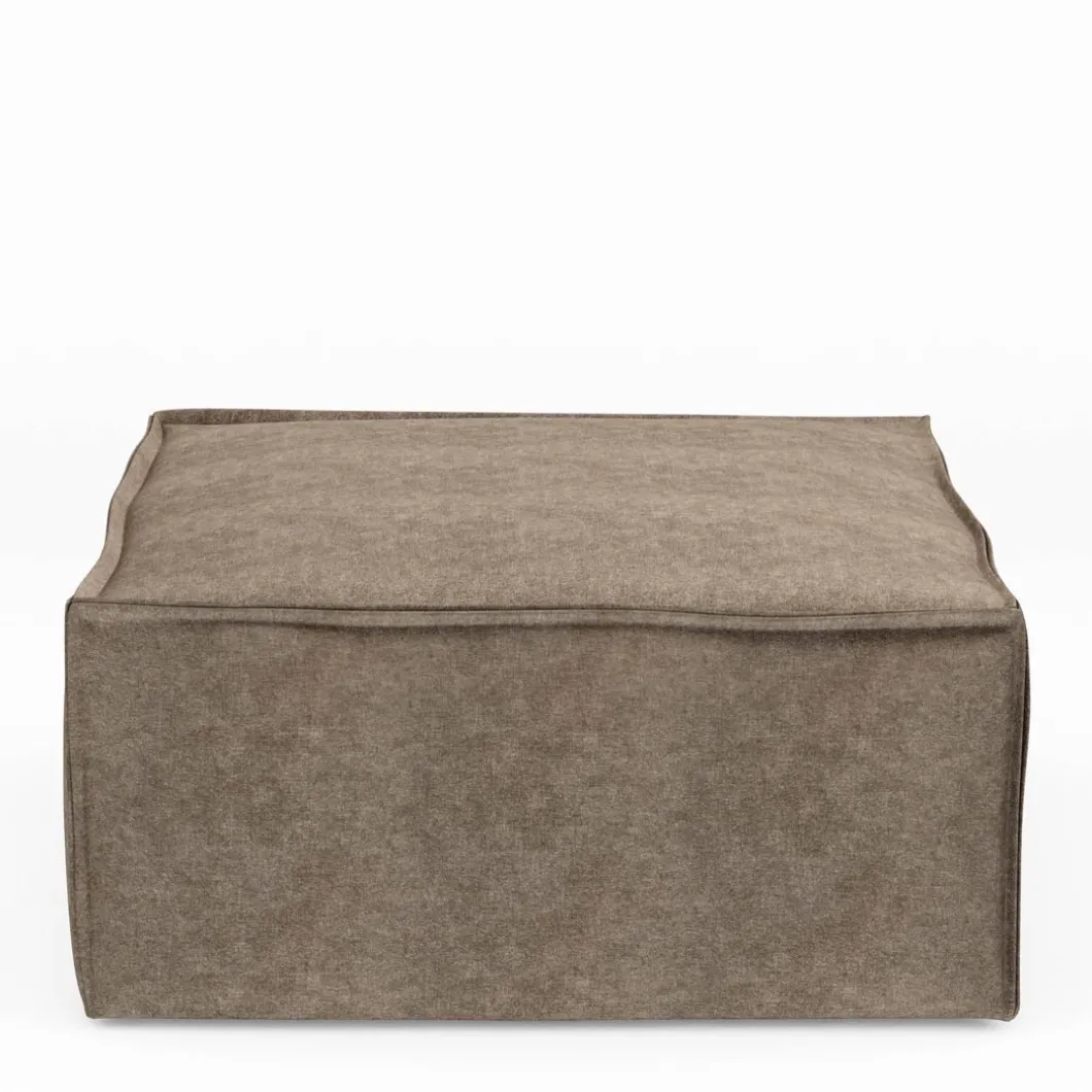 The Jagger Footstool, velvet, clay