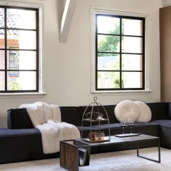 The Jagger Lounger Left, celtic weave, caviar