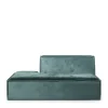 The Jagger Lounger Left, velvet, mineral blue