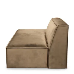 The Jagger Lounger Left, velvet, golden beige