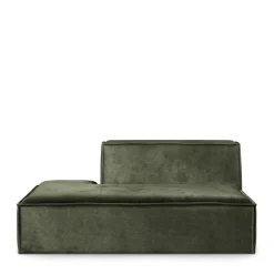 The Jagger Lounger Left, velvet, ivy