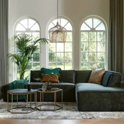 The Jagger Lounger Left, velvet, ivy