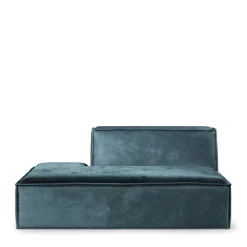 The Jagger Lounger Left, velvet, petrol