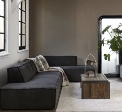 The Jagger Lounger Left, velvet, petrol