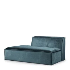 The Jagger Lounger Left, velvet, petrol