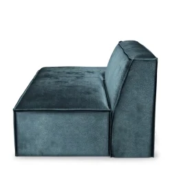 The Jagger Lounger Left, velvet, petrol