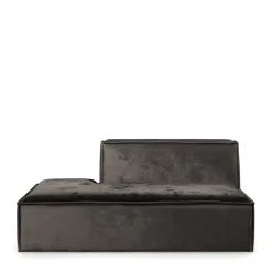 The Jagger Lounger Left, velvet, grimaldi grey