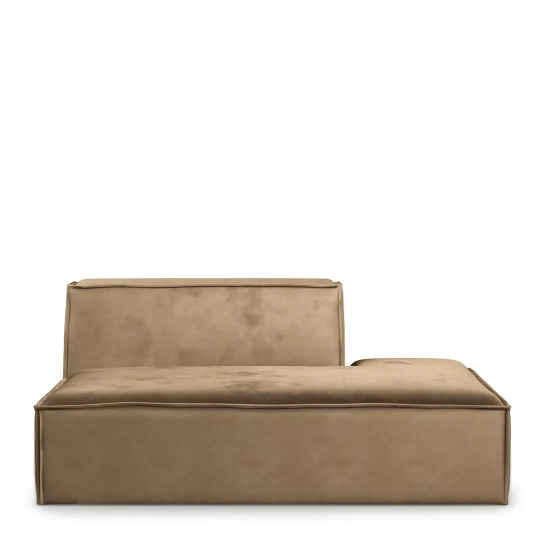 The Jagger Lounger Right, velvet, golden beige