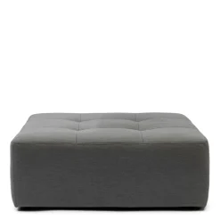 Verona Outdoor Footstool, sunbrella solid, flanelle