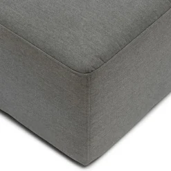 Verona Outdoor Footstool, sunbrella solid, flanelle