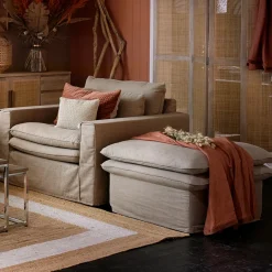 Voetenbank Continental, Ash Grey, 105x90