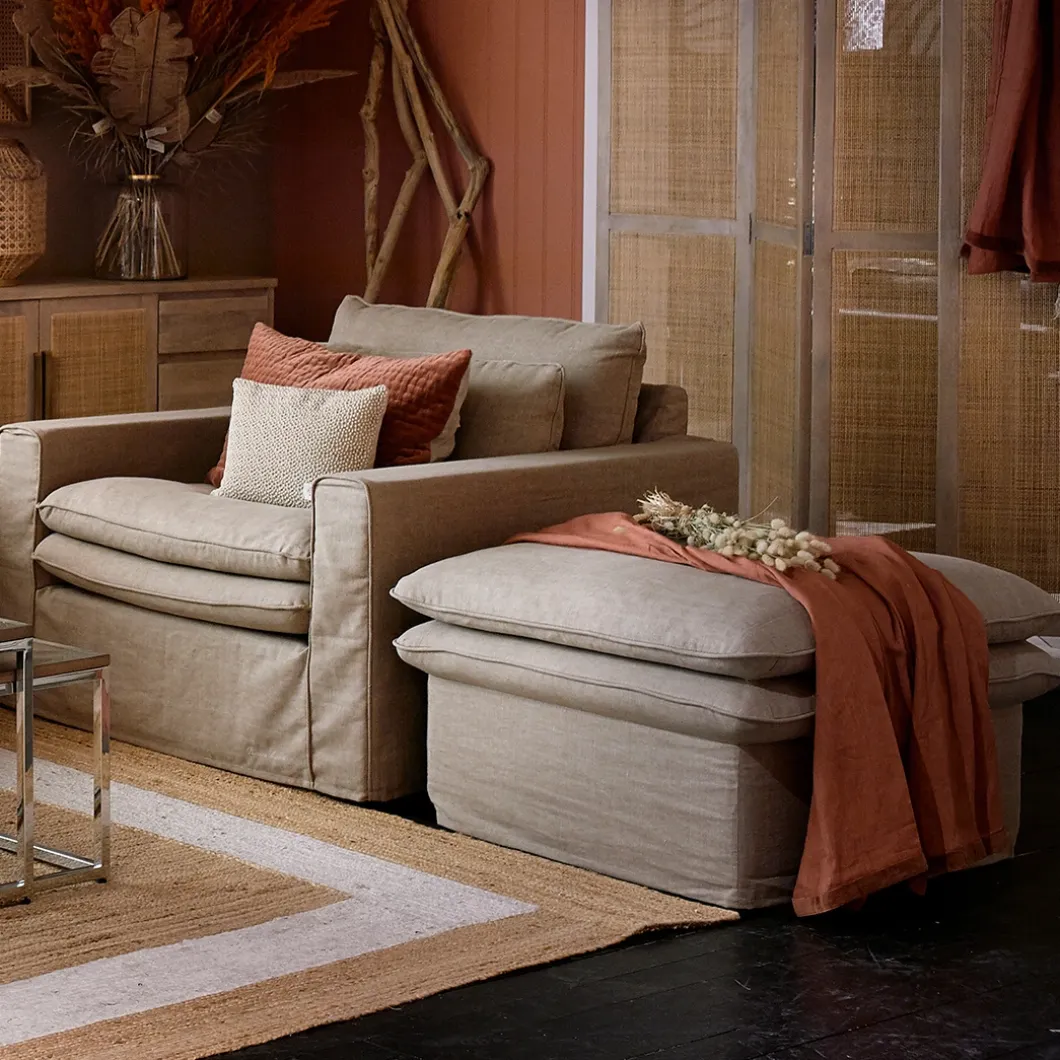 Voetenbank Continental, Ash Grey, 105x90