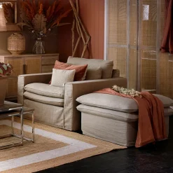 Voetenbank Continental, Flanders Flax, 105x90