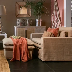 Voetenbank Continental, Golden Beige, 105x90