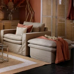 Voetenbank Continental, Grey, 80 x 80