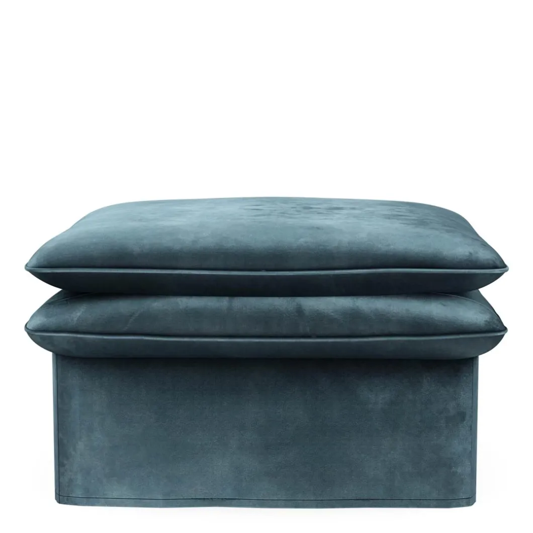 Voetenbank Continental, Petrol, 105x90