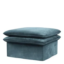 Voetenbank Continental, Petrol, 80 x 80