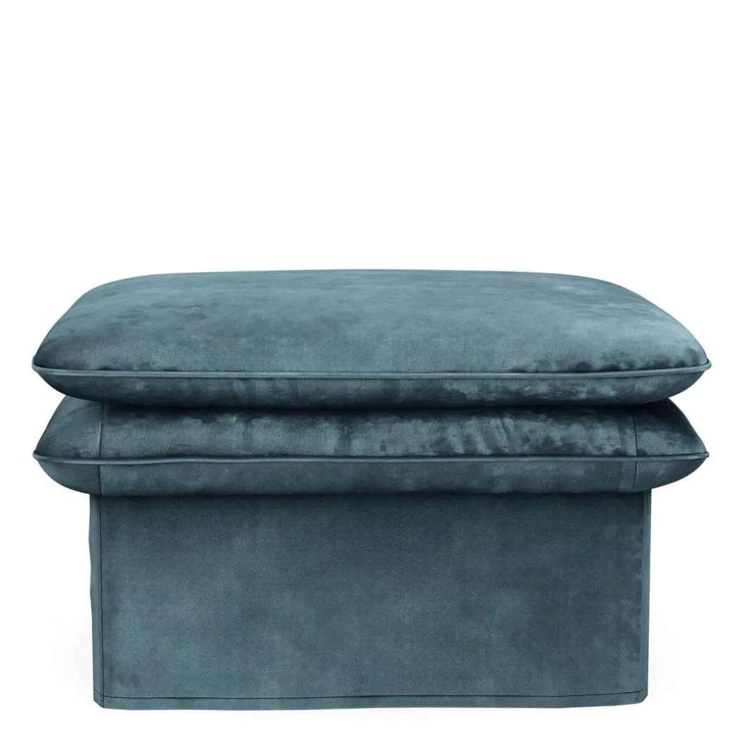 Voetenbank Continental, Petrol, 80 x 80