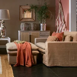 Voetenbank Continental, Stone, 80 x 80