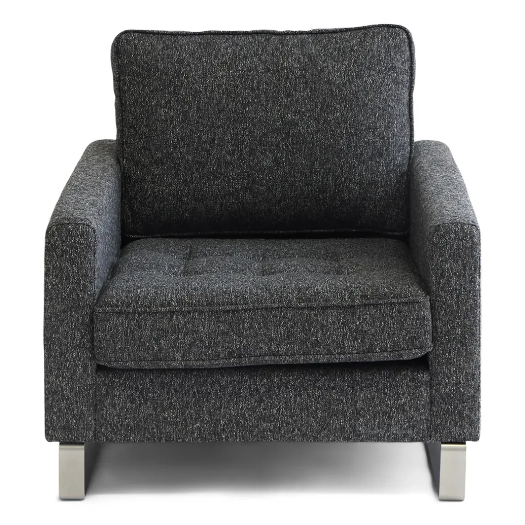 West Houston Armchair, rich tweed, moon rock