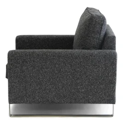 West Houston Armchair, rich tweed, moon rock
