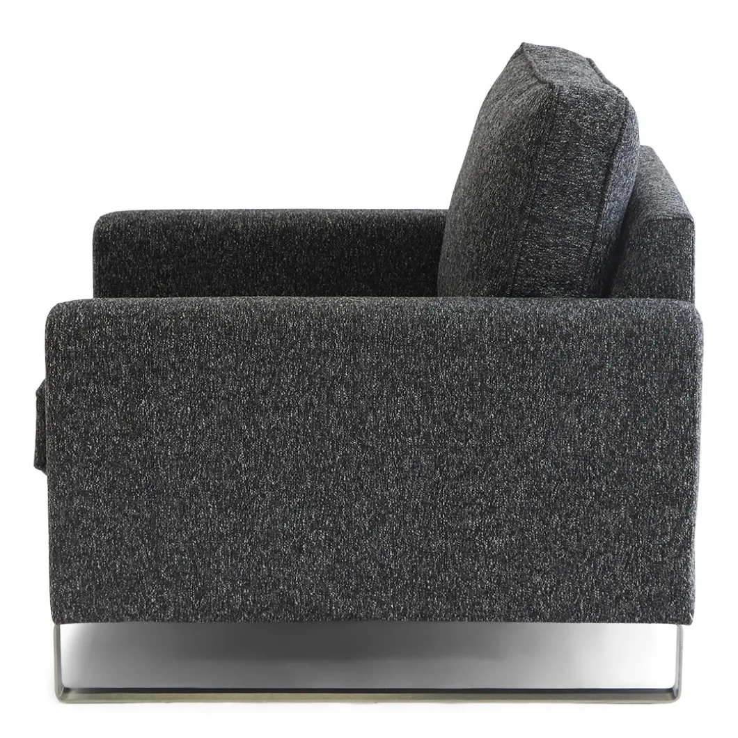 West Houston Armchair, rich tweed, moon rock