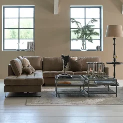 West Houston Corner Sofa Chaise Longue Left, celtic weave, melting silver