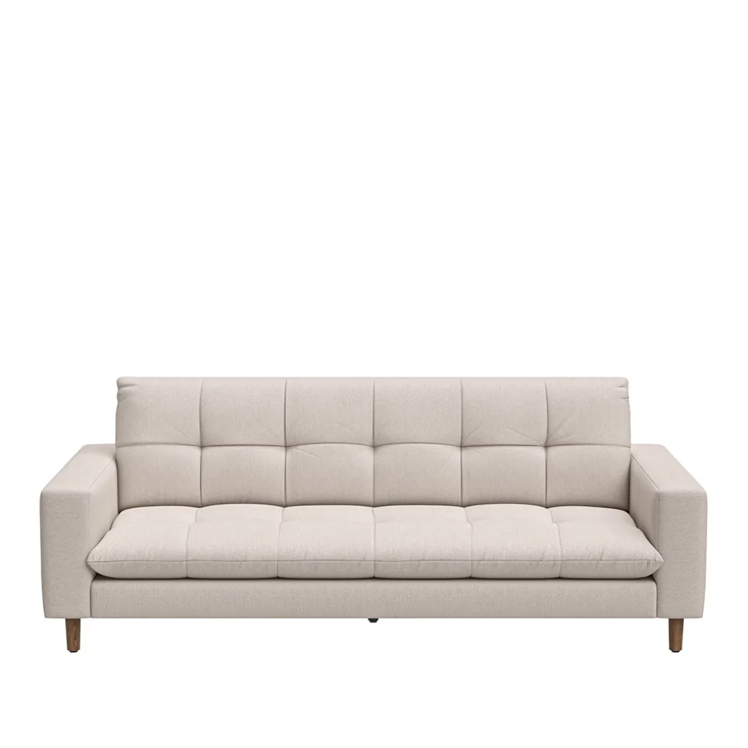 3,5-zitsbank Nelson, Soft Beige, Chenille Jacquard Vogue