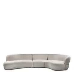 3,5-zitsbank San Remo, Arm Rechts, Natural Grey